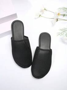 New Arrival European And American Style Plus Size Women's Mesh Embellished Flat Non-Slip Slippers