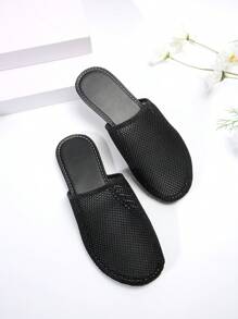 New Arrival European And American Style Plus Size Women's Mesh Embellished Flat Non-Slip Slippers