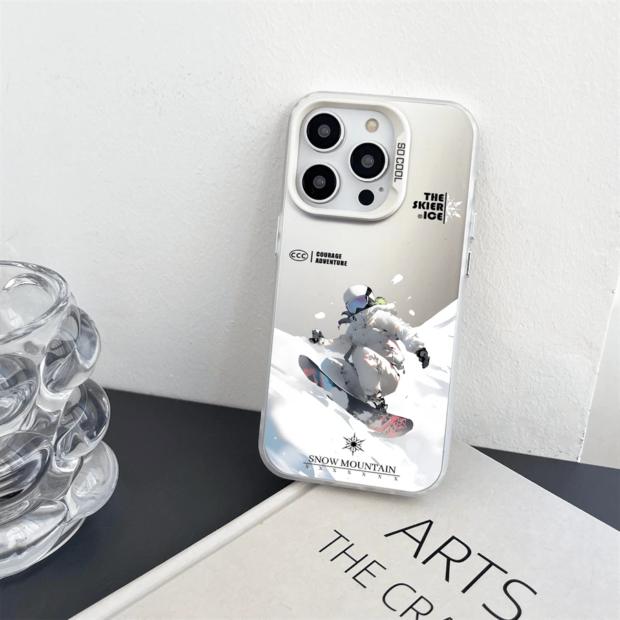 1個滑雪防滑防摔手機殼,適用於iphone 7/8/11/12/13/14/15/x/xr/xs/plus/pro/pro Max/se2 - 銀色[0] - 查看 1