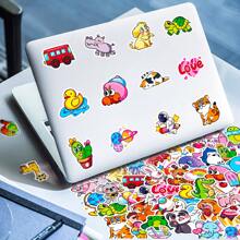100入組可愛動物貼紙,女學生少女專用,卡通貼紙套裝,適用於滑板車、水瓶、汽車、筆記型電腦、杠、相簿等,防水設計 - 彩色 - 查看 6