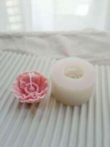 1pc花朵矽膠模具,手工diy蠟燭製作模具,成型蠟燭製作模具,手工滴膠矽膠模具,車載香氛石膏製作模具。註：銷售模具 - 白色 - 查看 5