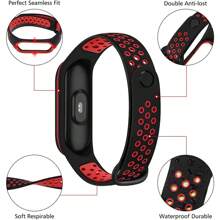 适用于小米手环 6 7 4 手环运动硅胶 Miband4 Miband 5 3 手腕替换腕带，兼容小米 Mi Band 6 表带，黑黄色 - black-yellow - 查看 3