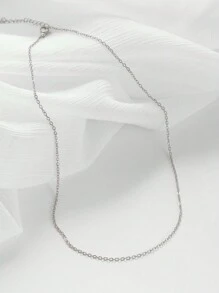 1pc Fashionable And Simple Chain Necklace O-Chain 40cm+5cm Necklace Suitable For Men's And Women's Daily Wear - Yellow Gold - View 7