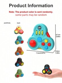 1入組隨機顏色減壓旋轉豆魔術方塊,感官玩具成人減壓緩解焦慮的遊戲掌柄指尖遊戲創意減壓玩具（部分零件可能隨機） - 彩色 - 查看 2