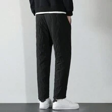 Thickened & Thermal Lined Relaxed Fit Warm Pants For Men, Winter