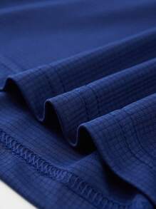 快干透氣男士鬆身訓練短袖純色運動t恤,適用於健身跑步運動 - 藍色 - 查看 6