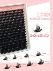 100D Faux Mink Eyelashes Cluster Lashes 0.07mm D Curling 9-16mm Mix Natural Eyelashes Extension 3D Russian Strip Volume Individual Eyelash Cluster Makeup Tools(60D 80D Lash Individual Cluster)