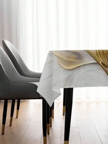 1入組大理石紋理圖案印花桌布 - 多彩色 - 查看 3