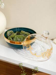 1pc Ceramic Baking Bowl For Desserts Such As Creme Caramel, Egg Pudding, Steam Egg And Fruit Salad, With Lid, Suitable For Home Use - Pink - View 8