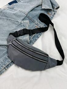 Bolso de cintura/bandolera simple y casual para mujer, bolso de mensajero resistente al agua multicapa, riñonera elegante para el primer día de clases