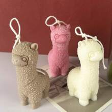 1pc 3D Alpacas Silicone Candle Mold DIY Cute Animal Scented Candle Soap Craft Gifts Making Resin Plaster Molds Home Decor Supplies - White - View 4