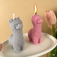 1pc 3D Alpacas Silicone Candle Mold DIY Cute Animal Scented Candle Soap Craft Gifts Making Resin Plaster Molds Home Decor Supplies - White - View 6