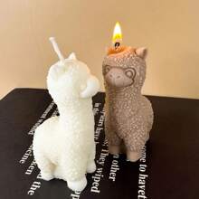 1pc 3D Alpacas Silicone Candle Mold DIY Cute Animal Scented Candle Soap Craft Gifts Making Resin Plaster Molds Home Decor Supplies - White - View 5