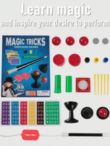 多款道具的玩具套裝,包含說明書,適用於節慶表演、青少年魔術秀派對,用英文彩盒包裝,適合作為生日和新年禮物 - 彩色 - 查看 3