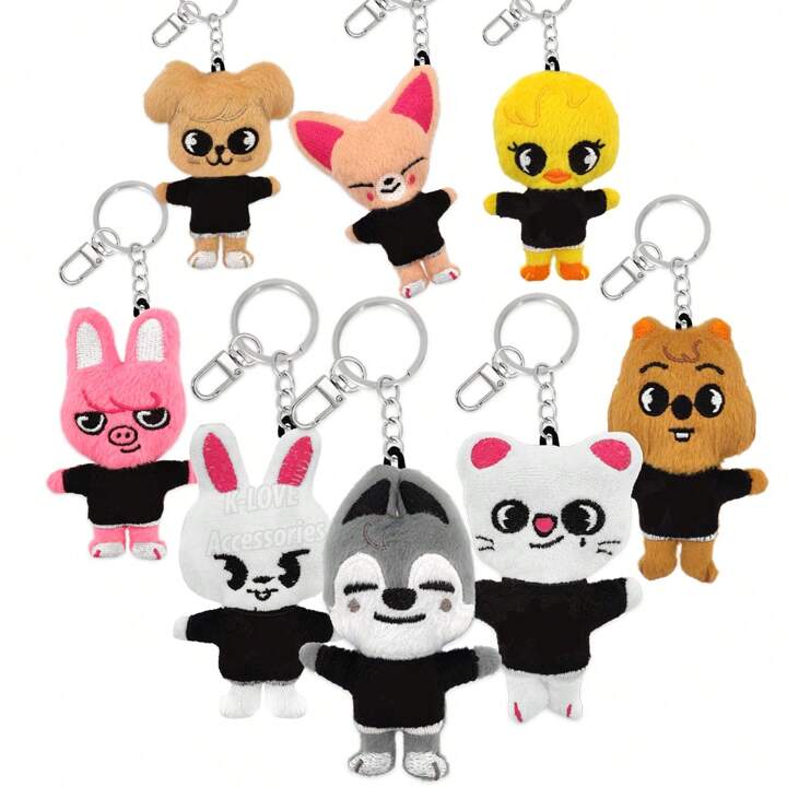 Kpop Stray Skzoo 8 Plush Keychains Korea Fashion Animals