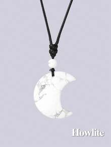 1件装灵气疗愈新月水晶项链天然石吊坠虎眼石紫水晶粉晶黑曜石蛋白石绳编项链 H092 - Necklace - 查看 8