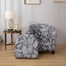 Tub Chair Covers - 2 Piece Set Removable High Stretch Printed Soft Bucket Chair Covers Armchair Slipcovers For Dining Living Room Internet Cafe Bar Office Reception - Grey - View 1