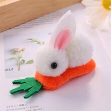 1組/6入萌翻天卡通胡蘿蔔形狀的小兔髮夾,適合小孩日常使用 - 彩色 - 查看 5