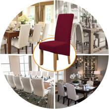 Chair Covers - สีไวท์แดงหม่น/สีเบอร์กันดี - ดู 11