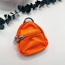 1个迷你拉链背包造型零钱包钥匙扣可爱帆布钥匙链环钱包包挂饰女士女孩礼物 - 彩色 - 查看 12