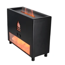 3d Simulation Flame Ultrasonic Humidifier, Aromatherapy Machine, USB Essential Oil Diffuser - Black - View 7