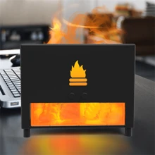 3d Simulation Flame Ultrasonic Humidifier, Aromatherapy Machine, USB Essential Oil Diffuser - Black - View 5