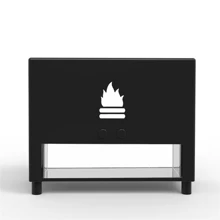 3d Simulation Flame Ultrasonic Humidifier, Aromatherapy Machine, USB Essential Oil Diffuser - Black - View 3