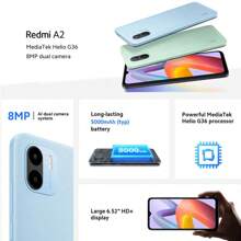 Xiaomi Redmi A2 Global Version MediaTek Helio G36 8MP Dual Camera 5000mAh (Typ) Battery Large 6.52" HD+ Display Up To 1TB Expandable Storage Micro USB Android 12 - Green - View 2