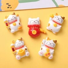 10 件/套可愛卡通動物招財貓風格樹脂 Diy 首飾配件 - 招財貓 - 查看 3