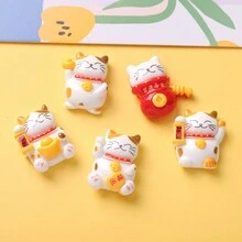 10 件/套可愛卡通動物招財貓風格樹脂 Diy 首飾配件 - 招財貓 - 查看 2