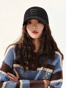 四季原創男女新款棒球帽,韓式風格,防曬,拉提臉部,小字母遮陽帽 - 灰色 - 查看 1