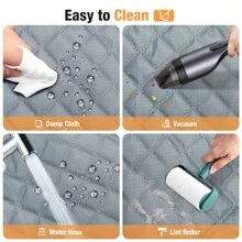 Lekespring Dog Blanket Car Rear Seat, Versatile Car Dog Blanket Rear Seat With Sturdy Hardboard And Seat Belts, Crash Prevention Waterproof Dog Mat Car For All Cars Car SUV, Grey - 灰色 - 查看 7