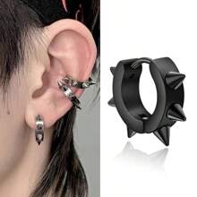 Steampunk Stainless Steel Spike Rivets Hoop Earrings For Women Party Jewelry - Rivet - View 7