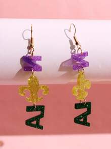 1對嘉年華時尚優雅波西米亞風格流蘇耳環,適用於女士節日派對首飾 - 彩色 - 查看 14