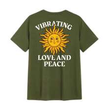 Camiseta Feminina Estampada Paz e Amor T-Shirt Gola redonda