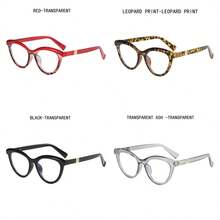 1 件裝防藍光處方眼鏡,男女通用時尚超大眉形光學鏡框,採用下沉式設計 - 彩色 - 查看 3