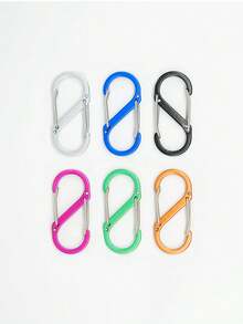 1 PSC S Outdoor Aluminum Alloy 8-Type Buckle, Multifunctional Steel Wire Buckle, Camping Portable Backpack Spring Quick Hanging Lock Buckle, Steel Wire Spring Buckle Used For Luggage, Toys, Water Bottles, Backpacks, Key Buckle Rings, Etc - Large Random Color - View 4