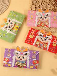 12 件/套農曆新年紅包,附水平銀箔郵票,非常適合農曆新年派對、派對禮物 - 彩色 - 查看 4