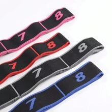 1 件多功能瑜珈伸展帶,拉丁舞彈性練習帶,8 節可調帶,舞蹈編號體位帶 - 彩色 - 查看 9