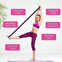 1 件多功能瑜珈伸展帶,拉丁舞彈性練習帶,8 節可調帶,舞蹈編號體位帶 - 彩色 - 查看 4