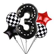 New Design 5pcs Football Themed Green Number Aluminum Foil Balloons For Birthday Party Decoration, 5pcs Retro Racing Car Shaped Aluminum Foil Balloons, Black And White Checkered Theme Balloon Set For Birthday Racing Party Decoration,Christmas