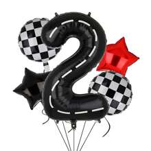 New Design 5pcs Football Themed Green Number Aluminum Foil Balloons For Birthday Party Decoration, 5pcs Retro Racing Car Shaped Aluminum Foil Balloons, Black And White Checkered Theme Balloon Set For Birthday Racing Party Decoration,Christmas