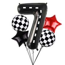 New Design 5pcs Football Themed Green Number Aluminum Foil Balloons For Birthday Party Decoration, 5pcs Retro Racing Car Shaped Aluminum Foil Balloons, Black And White Checkered Theme Balloon Set For Birthday Racing Party Decoration,Christmas