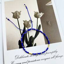 1pc Unique Handmade Woven Rattan Beaded Bracelet For Women - Black - View 2