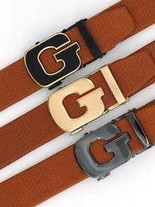 1 條男士腰帶,附字母 G 扣,採用特殊材質製成,寒冷冬季柔軟,適合商務、休閒、戶外穿著,多種顏色組合可供選擇 - 彩色 - 查看 2