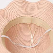 New Arrival Girls' Cute Princess Style Straw Hat With Colorful Balls, Sun Protection Hat, Suitable For Daily And Beach Trip - Pink - View 3