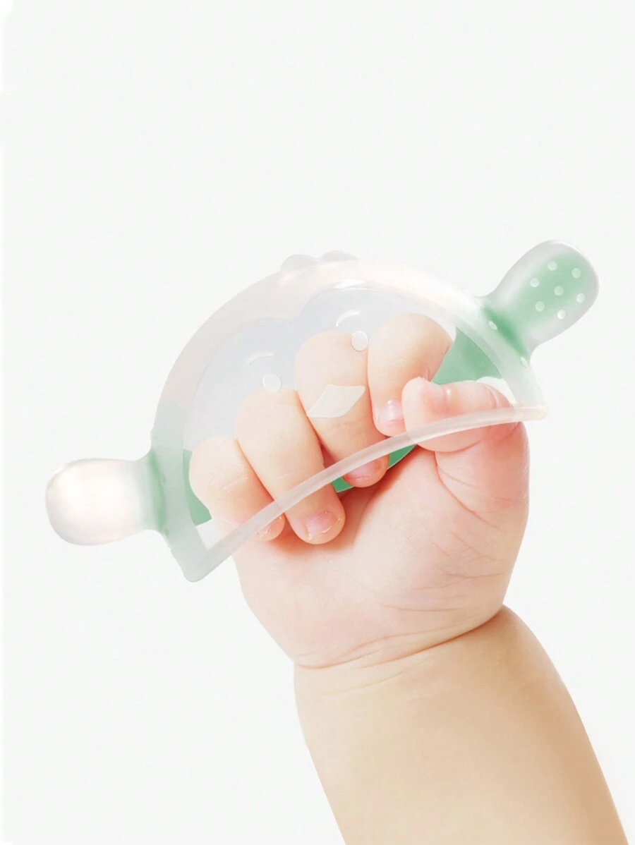 1入綠色日夜雙用矽膠企鵝安撫套裝,附防塵收納盒輕巧防啃手不髒童謠咬著玩具 - 綠色 - 查看 1