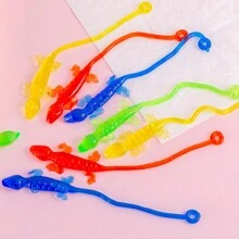 彈性黏性蜥蜴玩具、彈性橡膠黏性蜥蜴、派對禮物用彈性黏、禮品袋填充類獎品嘉年華感官派對散裝玩具交換禮物（10 件/20 件/30 件/50 件顏色隨機） - 彩色 - 查看 2