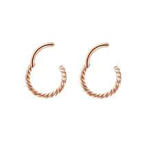 2入組316l不鏽鋼扭轉式鉸鏈式鼻環,適用於女性和男性鼻環,鼻中隔骨軟骨耳洞穿孔珠寶,適用於日常聚會和聚會 - 2pcs - 查看 3