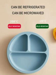 1入嬰兒矽膠食品盤,防滑版本 - 藍色 - 查看 9